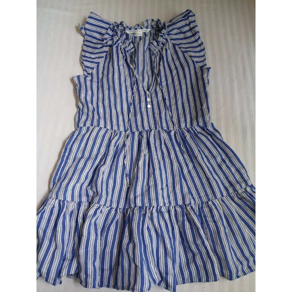 Veronica Beard Blue and White Striped Mini Dress